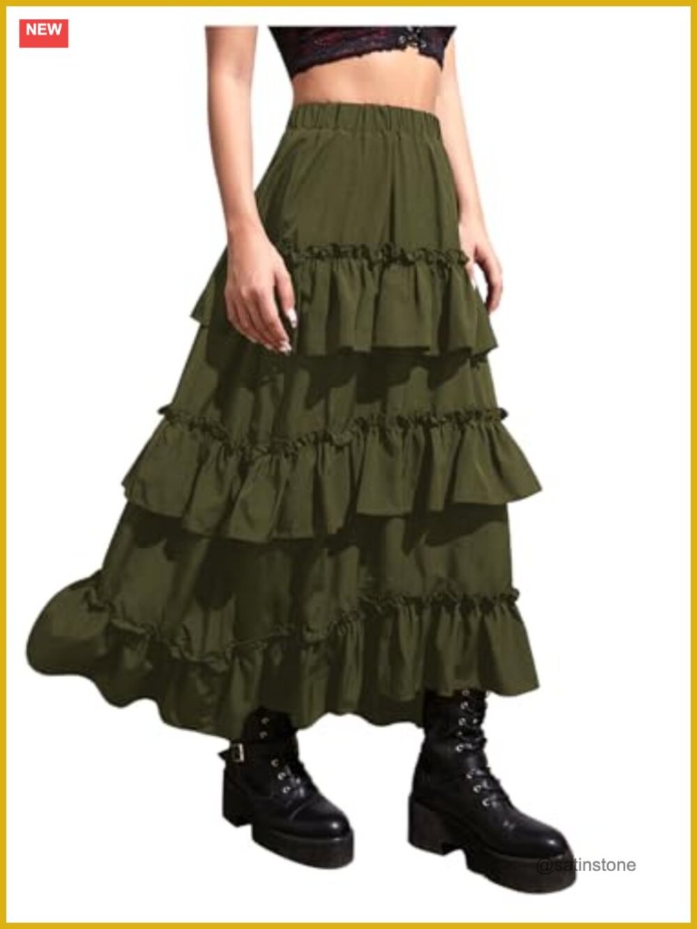 Ruffle Tiered Layered Maxi Skirt Y2k Gothic Renaissance Flowy